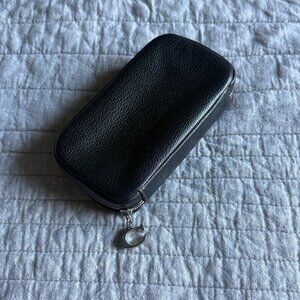 COACH Vintage Black Leather Travel Jewelry Case